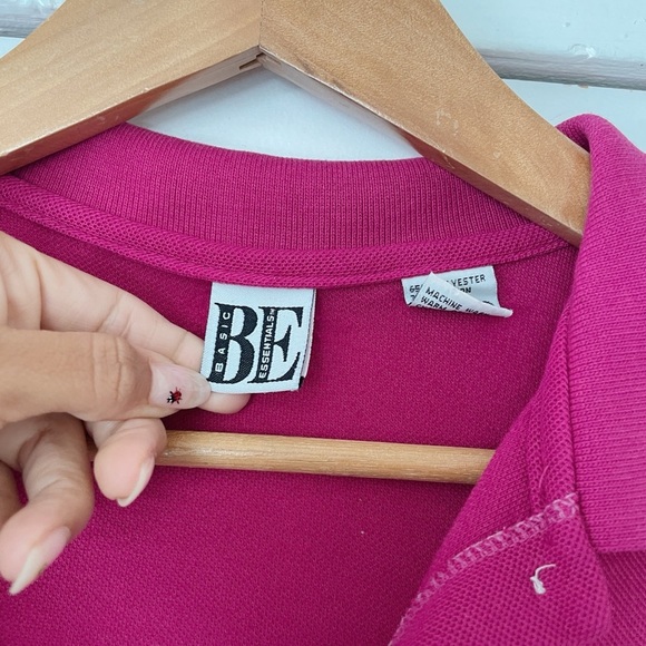 Women's Vintage Basic Essentials Polo Tank Sleeveless Pink Button-Up Top Size M - Picture 4 of 6